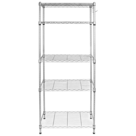 Hugrove Metal Shelves for Kitchen, Heavy Duty 5 Shelf Wire Storage Shelves, Height Adjustable Silver Metal Utility Shelves Storage Rack, Kitchen Shelving Unit for Garage Bedroom, 23.62"x13.77"x59.05", L6499