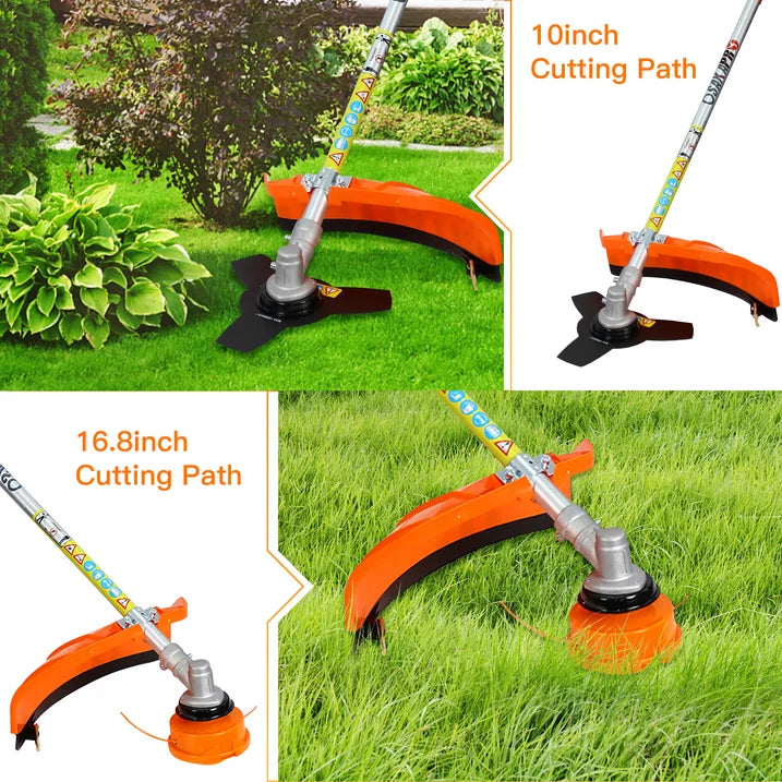 Hugrove 4-in-1 Grass Trimmer Weed Eater Combos, 33CC 2-Cycle Full Crank Shaft Gas Powered Weed Eater with Gas Pole Saw, Hedge Trimmer and Brush Cutter, Grass Trimming Tool for Garden, Lawn Care, D8254